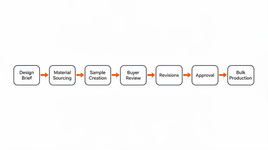 Flowchart of the wholesale handbag sampling process before bulk production
