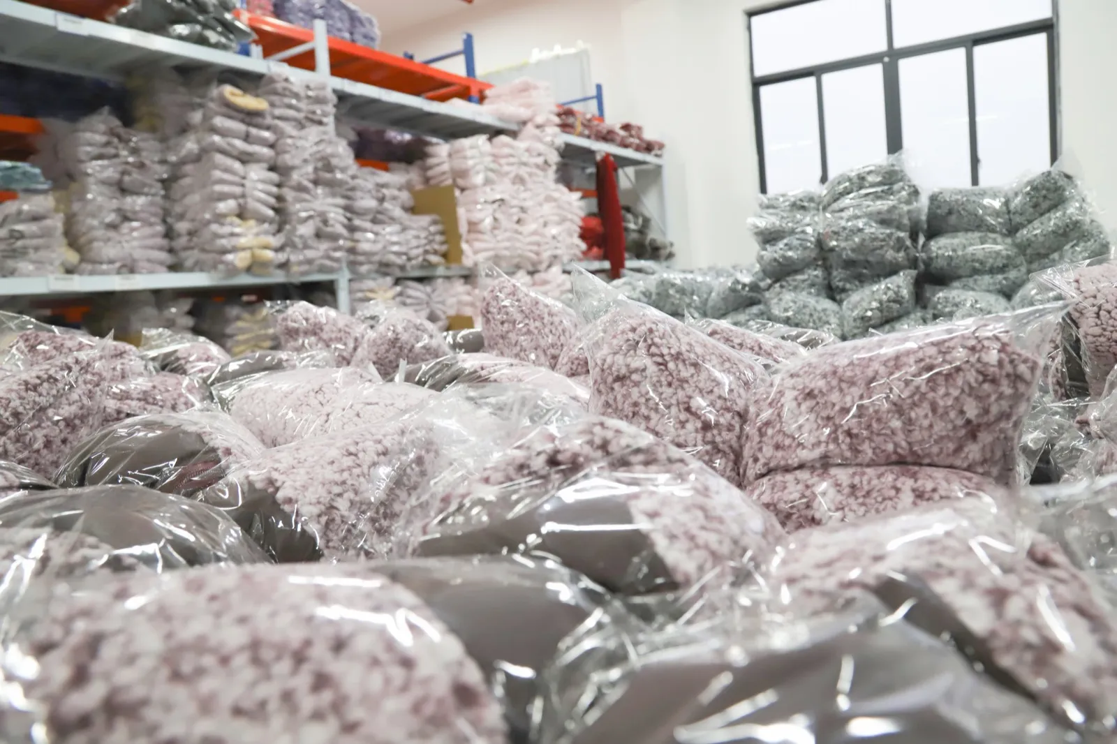 Bagged goods on the shelves
