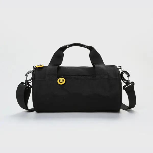 OEM Waterproof Black Yellow Round Barrel Fancy Mini Shoulder Gym Bag Weekend Duffle Sport Travel Bag with Customized Logo - LB-4132