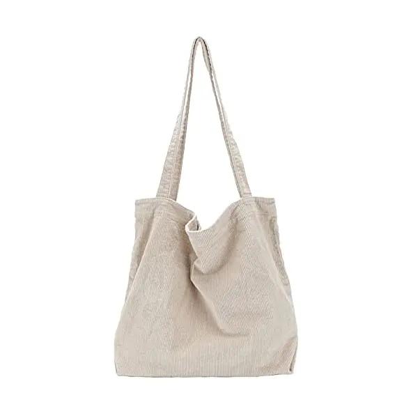 Custom Large Corduroy Tote Bag for Women Canvas Shoulder Handbags - HB-4088