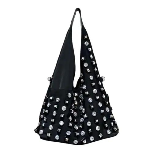 Y2k Punk Vegan Leather Studded Handbag - HB-5669